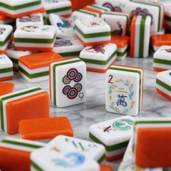 NEW! Vibrant Layered Mahjong Tiles – Full American Set 160Tiles – Orange acrylic