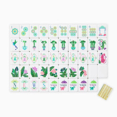 160Pcs 4-Layer Acrylic Bamboo Grain Engraved American Mahjong Set fast ship