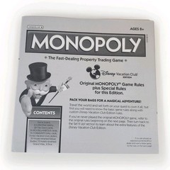 Monopoly Disney Vacation Club Edition Instructions Only (cc102)