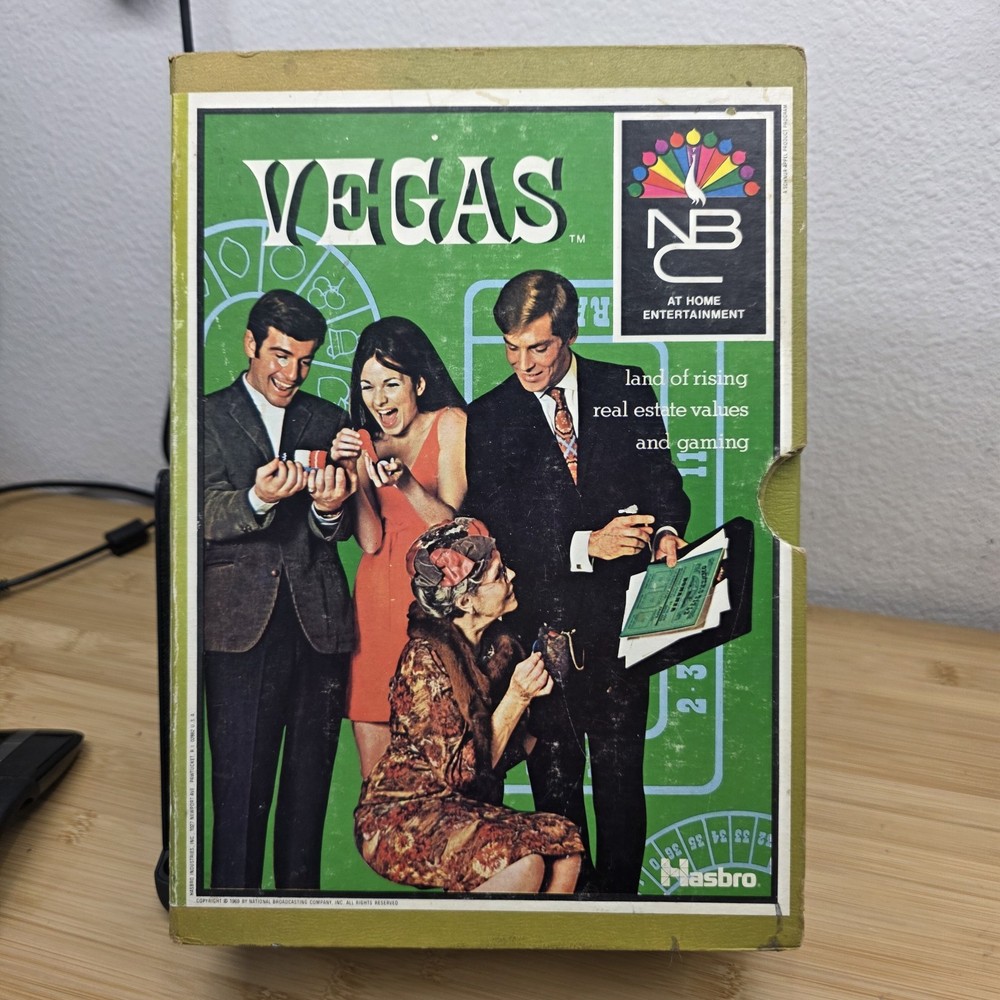 Vintage 1969 Vegas Board Game NBC Hasbro Casino Bookshelf Game 4005