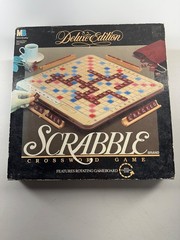 1989 Scrabble Deluxe Edition 100% COMPLETE Rotating Turntable Board Game
