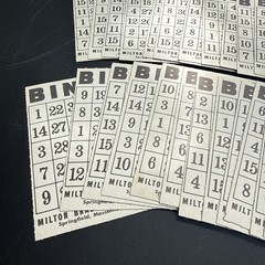 32 Vintage Milton Bradley Cardboard Bingo Cards Numbers