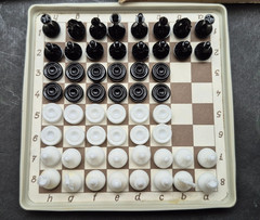 Vintage USSR Magnetic Travel Chess & Checkers Set 2in1 Soviet Board Game