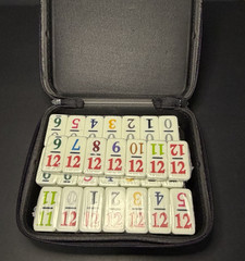 Mexican Train Dominoes Double 12 Number to Go Travel Size Zip Up Case-NO TRAINS