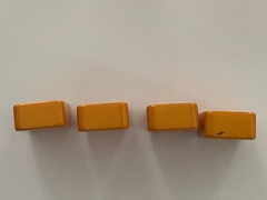 Vintage Mah Jong Butterscotch Bakelite Tiles Lot of 4 ( 3 of Bams Tile)