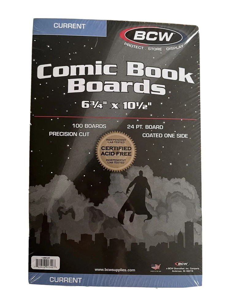 Pack 100 BCW Current /Modern Comic Book Acid Free Backing Boards white backers
