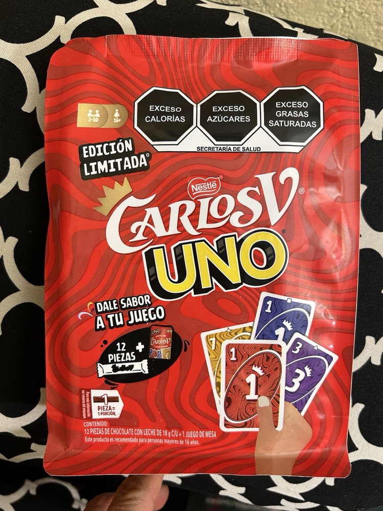 Mattel Uno Carlos V Nestle Card Game Special Edition – NEW w/ 12 Chocolate Bars