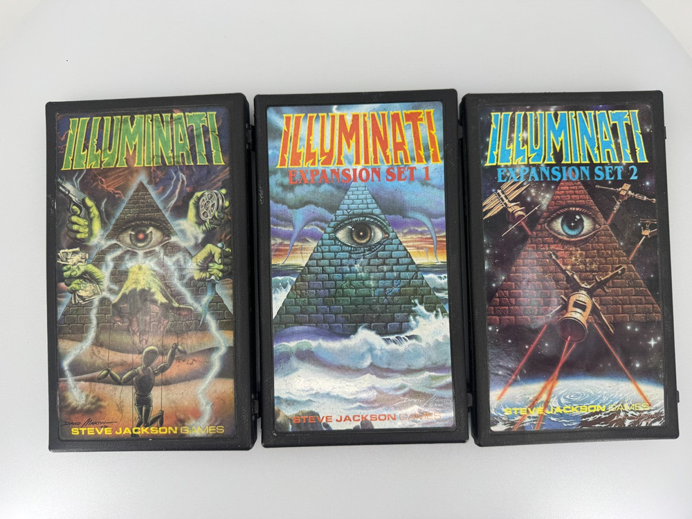 Illuminati Card Game with Expansion 1 2 & 3 Steve Jackson Games 1983 Portable