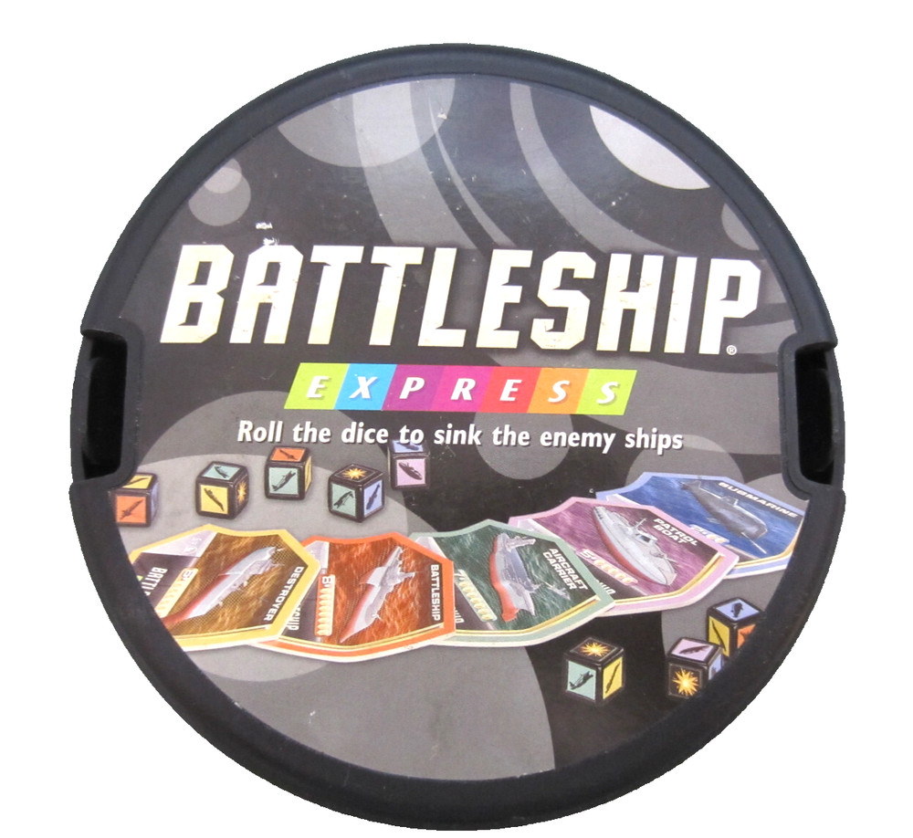 Parker Bros BATTLESHIP Express 20 Minutes GameBreak Roll Dice .. one card missin