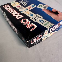 Vintage UNO Dominos Game 1986 International Games Complete 81 Tiles 6 Racks