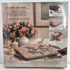 1989 Scrabble Deluxe Edition Rotating Board Milton Bradley 4034 VTG New READ