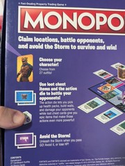 MONOPOLY FORTNITE Board Game 100% COMPLETE OPENED BOX Cards in SHRINK 2019 MF2