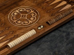 Luxury Backgammon Set 30cm Wooden Board Game with Playing Pieces, Dice Set & Car