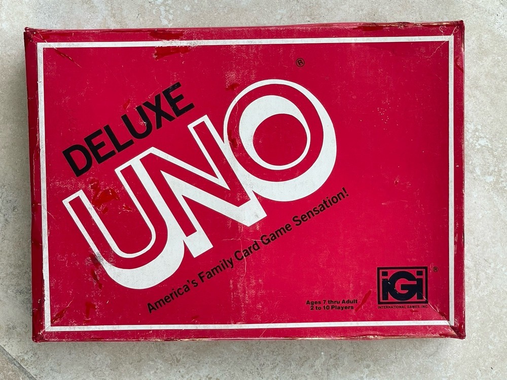 Vintage 1978 UNO Deluxe Edition Card Game Box Set Cards Board Game 3001