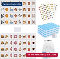 Vita Mahjong Game Set with Stickers, 65 Tiles DIY Plastic Mahjong Block Set, 2 P