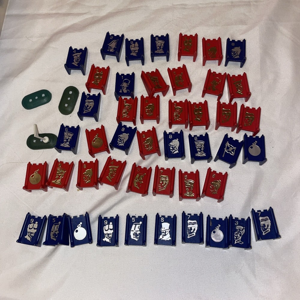 Stratego Board Game Parts Lot Milton Bradley 1962 See Description