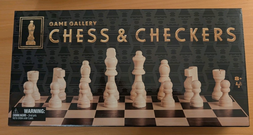 2-in-1 Chess & Checkers NIB Game Gallery By Spinmaster