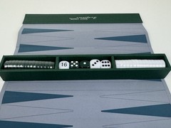 Magic Vosom Travel Backgammon Set Compact Roll Up Portable Green Complete