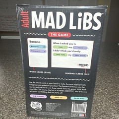 Adult Mad Libs The Game Party Card Game Factory Sealed New