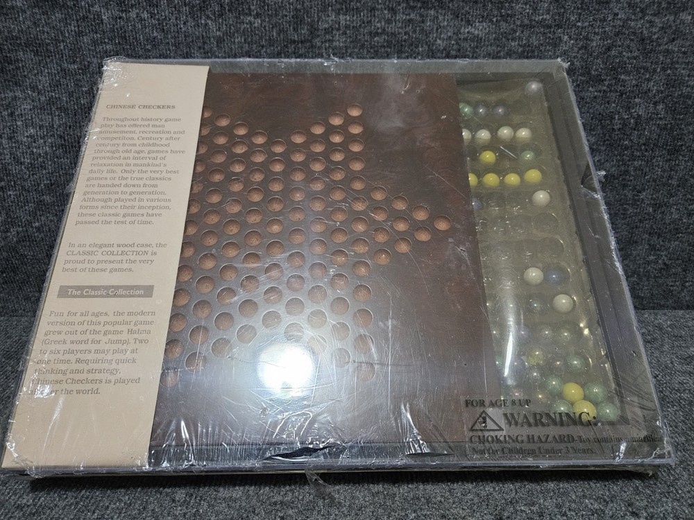 Cardinal The Classic Collection Chinese Checkers in Cherry Wood Box