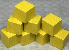 Wingspan Yellow Wooden Action Cubes – Lot of 8