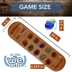 WE Games Solid Wood Mancala Board Game with Walnut Stain – 22 in.