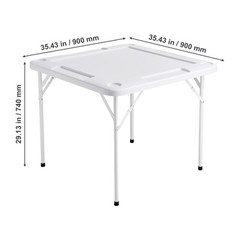 VEVOR Mahjong Table 4 Player Folding Card Table & 4 Cup Holders Chip Trays White