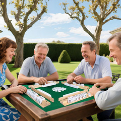 Upgraded Mahjong Racks with Pushers, Set of 4 Trays for American Mahjong Games