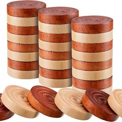 72 Pieces Wood Checkers 1.06 Inch Wooden Checkers Pieces Set with Stackable Ridg