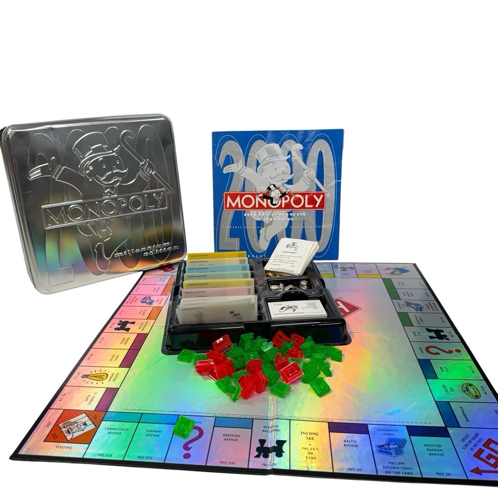 Vintage Monopoly Millennium Edition Parker Brothers Complete Collector’s Tin