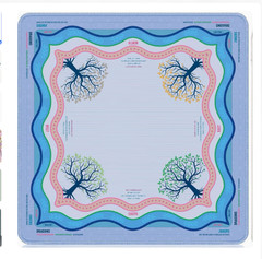 Mahjong Mat, 31.5×31.5 Inches Mahjong mat for Table, Anti-Slip blue tree