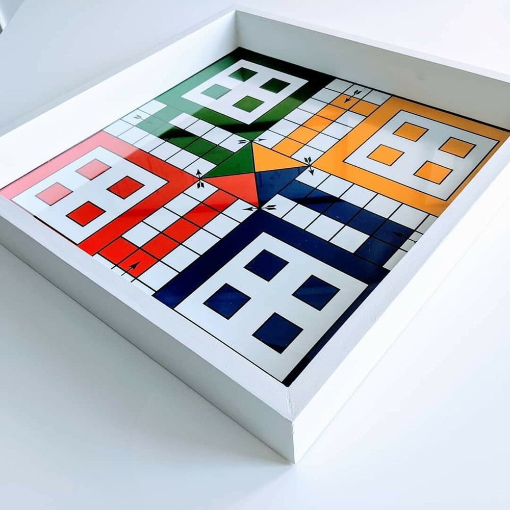 Large Ludo Board Game19x19 inches with GLASS TOP. $190 Free Shipping (USA)