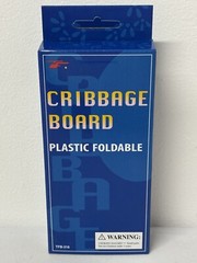 3-Track Folding Travel Plastic Cribbage Board Game with 6 Plastic Pegs – New!