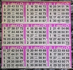 9 On 5 Up Standard Color Collation Bingo Paper Cards 50 Books American Games