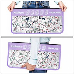 AzulHome PVC Mahjong Tiles Bag with 2 Mahjong Line Finders, Light Purple, 21″x9″