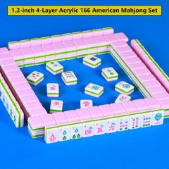 Pink 4 Layer Mahjong Set 166 American Mahjong Set 1.2-Inch Acrylic Mahjong Tile
