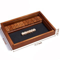Shut The Box Dice Game Wooden Board Table Math Game for 2 Players and Up, 12 …