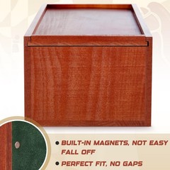Heavy Slide-top Chess Pieces Storage Box Wooden Case Only 12.5 x 5.5 x 4 Inch…