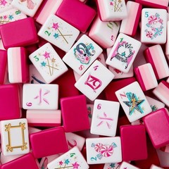 Engraved American Mahjong Tiles set . Glitter themed acrylic engraved