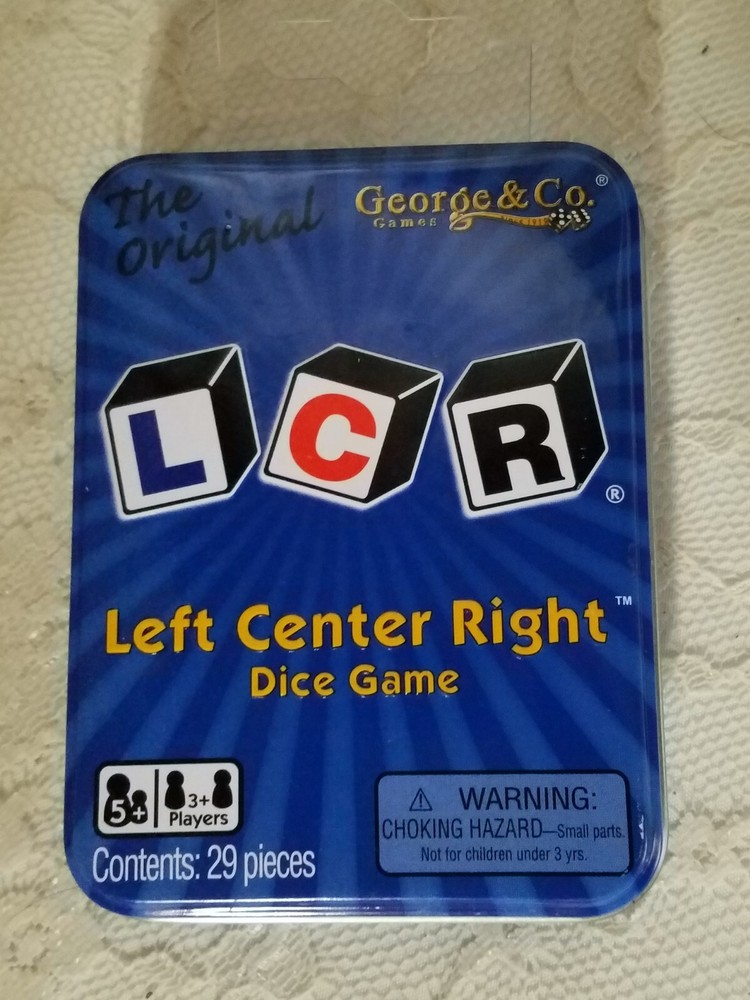 LCR® Left Center Right™ Dice Game -THE ORIGINAL GAME – Blue Tin~NEW