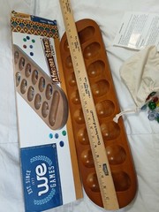 WE Games Mancala Board Game – 22 in., Solid Wood with Walnut Stain, Fun Games