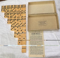 Vintage Puremco No. 616 Marblelike Standard Dominoes ~ Butterscotch * Free S/H