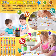 60 Pack Mixed Colors Set of Bingo Daubers Dot Markers Bingo Supplies in 12 Color
