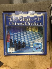 Vtg 2003 Glass Chinese Checkers Multicolored Pcs Cardinal Industries 14″ OPEN