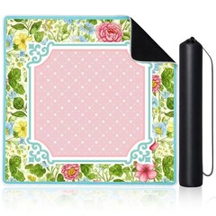 Floral Mahjong Table Covers 31.5″ x 31.5″ with Carrying Mahjong Mat for Table