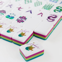 160Pcs 4-Layer Turquoise Acrylic American Mahjong Set fast ship