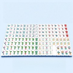 Ultra Portable Mini 160 Blue 4-Layer Acrylic American Mahjong Floral Tiles