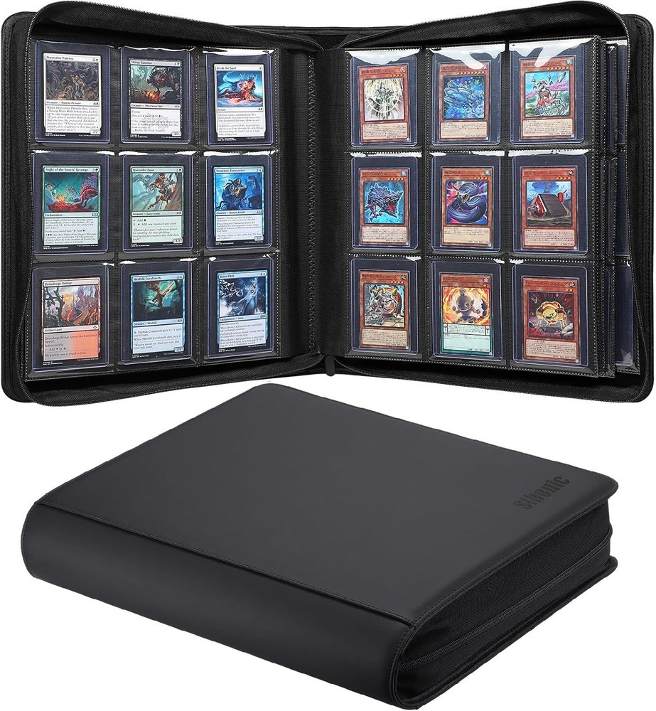 9 Pocket TopLoader Binder, Holds 360 3”x4” Toploader Hard 9-Pocket, Black