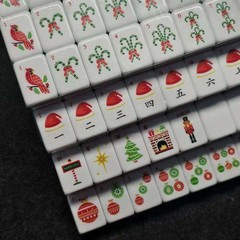 Christmas🎄Deer Pattern 4 Layers Acrylic American Mahjong Set Game Mahjong Tiles