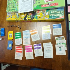 The Simpsons Monopoly Board Game W/ All 6 Pewter Tokens | Fully Complete In Box